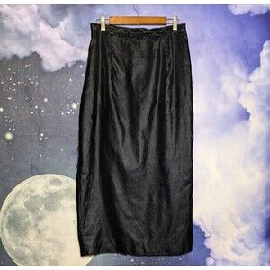 Vintage Black Velvet Maxi Skirt Patra Petite 13/14 Witchy Gothic Glam Whimsigoth